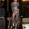 Jumpsuits & Romper | Embellishment*Embellishment O/S Micaela Printed Rhinestone Jumpsuit