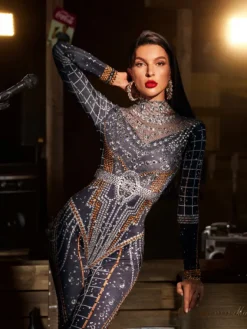 Jumpsuits & Romper | Embellishment*Embellishment O/S Micaela Printed Rhinestone Jumpsuit