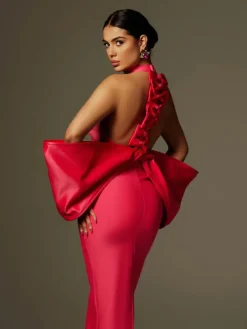 Dresses | Maxi Dresses*Bandage Milada Bow Split Dress In Pink