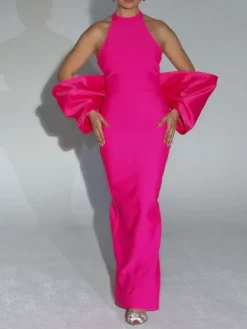 Dresses | Maxi Dresses*Bandage Milada Bow Split Dress In Pink