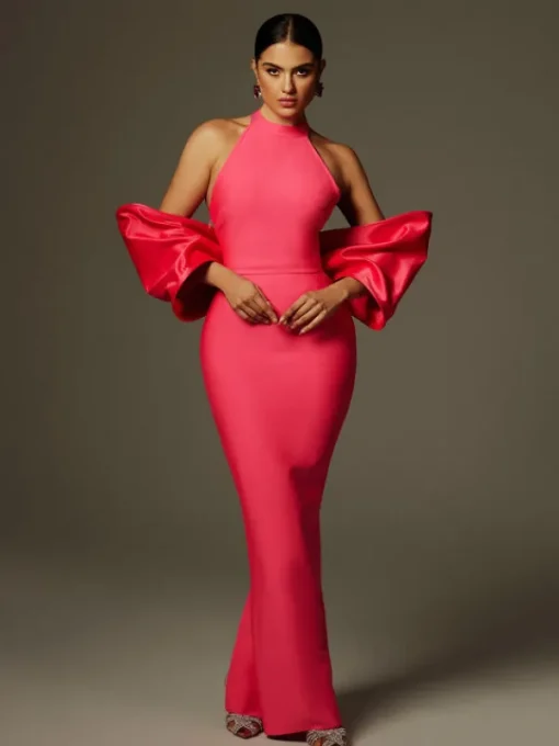 Dresses | Maxi Dresses*Bandage Milada Bow Split Dress In Pink