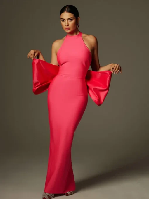 Dresses | Maxi Dresses*Bandage Milada Bow Split Dress In Pink