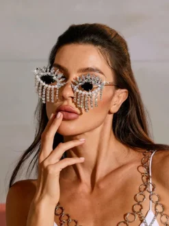 Glasses*Mew Mews Fashion Morrissey Rhinestone Fringe Sunglasses