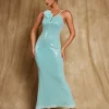 Dresses*Mew Mews Fashion Nadiya Spaghetti Flower Sequin Maxi Dress