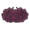 Bags*Mew Mews Fashion Nala Flower Rhinestone Embellished Clutch In Purple