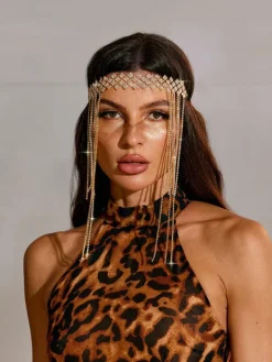 Headwear*Mew Mews Fashion Napa Crystal Fringe Headband
