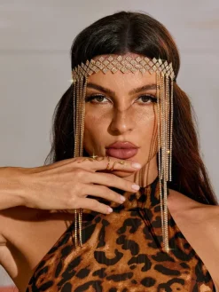 Headwear*Mew Mews Fashion Napa Crystal Fringe Headband