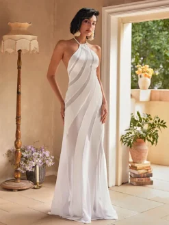 Dresses | Maxi Dresses*Mew Mews Fashion Narwani Halterneck Satin Maxi Dress