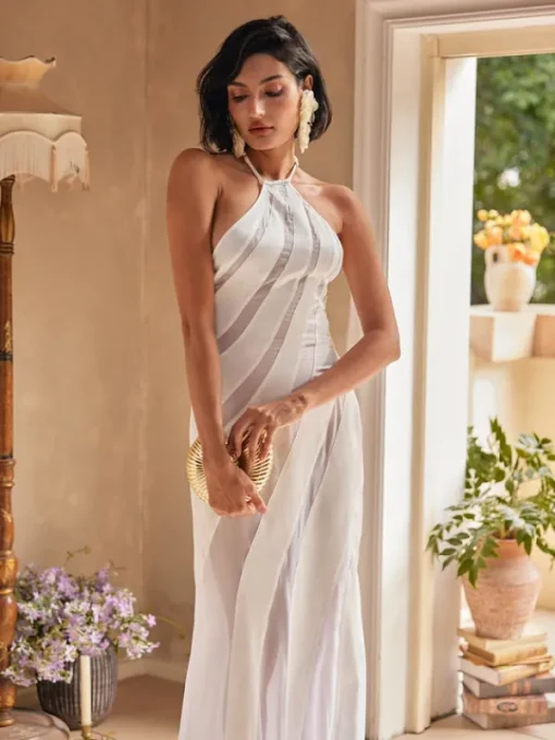 Dresses | Maxi Dresses*Mew Mews Fashion Narwani Halterneck Satin Maxi Dress