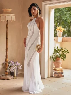 Dresses | Maxi Dresses*Mew Mews Fashion Narwani Halterneck Satin Maxi Dress