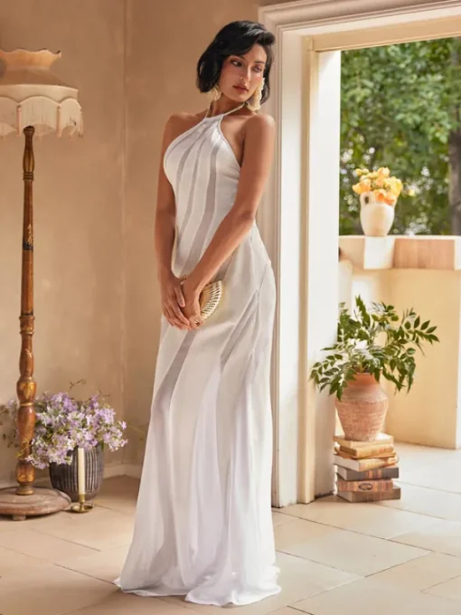 Dresses | Maxi Dresses*Mew Mews Fashion Narwani Halterneck Satin Maxi Dress