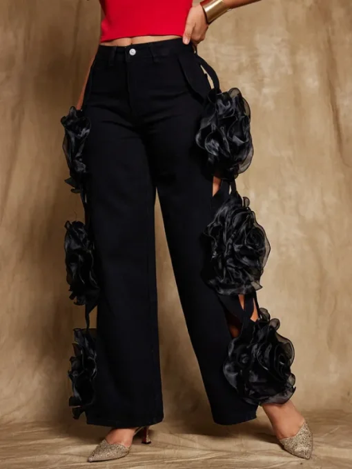 Pants & Shorts*Mew Mews Fashion Nathan Flower Hollow Jeans
