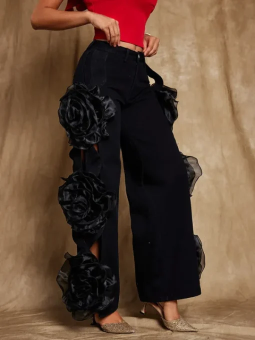 Pants & Shorts*Mew Mews Fashion Nathan Flower Hollow Jeans