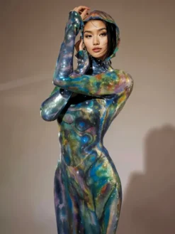 Embellishment | Dresses*Embellishment Nebraska Ombre Long Sleeve Hooded Maxi Dress In Blue