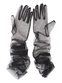 Gloves*Mew Mews Fashion O/S Nia Tulle Gloves In Black