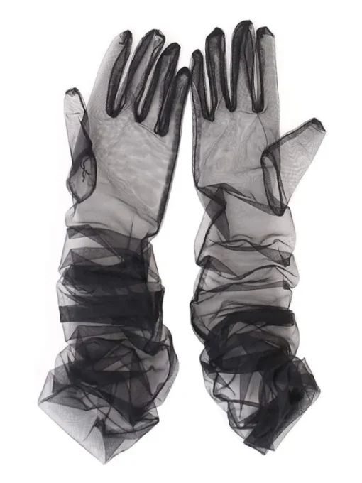 Gloves*Mew Mews Fashion O/S Nia Tulle Gloves In Black