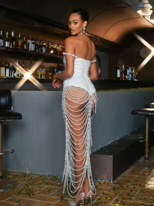 Dresses | Maxi Dresses*Mew Mews Fashion O/S Nicola Pearl Fringe Maxi Dress