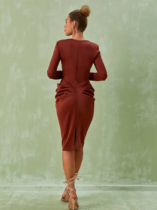 Dresses | Midi Dresses*Mew Mews Fashion Noelani Long Sleeve Corset Midi Dress