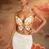 Armor Tops | Tops*Mew Mews Fashion O/S Novalise Halterneck Butterfly Armor Top