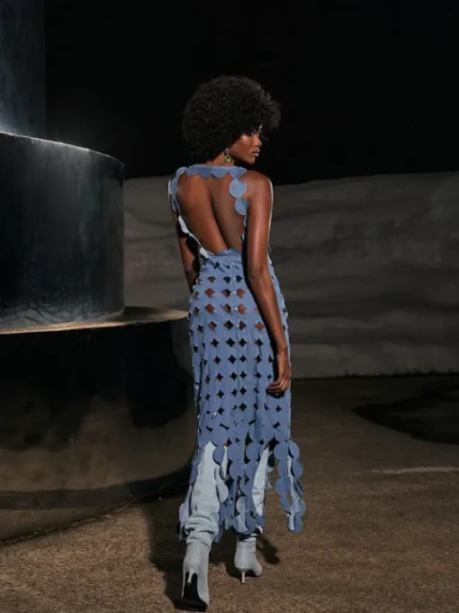 Dresses | Maxi Dresses*Mew Mews Fashion Nyx Circle Cutout Fringe Denim Maxi Dress