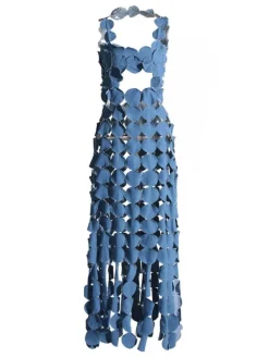 Dresses | Maxi Dresses*Mew Mews Fashion Nyx Circle Cutout Fringe Denim Maxi Dress