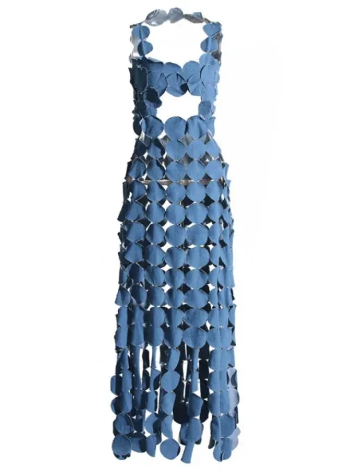 Dresses | Maxi Dresses*Mew Mews Fashion Nyx Circle Cutout Fringe Denim Maxi Dress