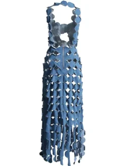 Dresses | Maxi Dresses*Mew Mews Fashion Nyx Circle Cutout Fringe Denim Maxi Dress