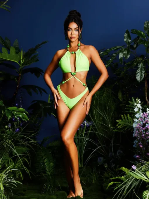 One Piece | Swimwear*Mew Mews Fashion Oakes Halterneck Beaded One Piece Swimsuit