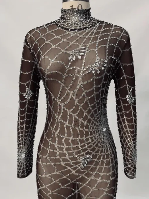 Jumpsuits & Romper | Embellishment*Embellishment Octavia Cobweb Print Embellished Jumpsuit In Chocolate