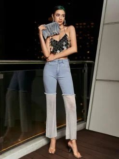 Pants & Shorts*Mew Mews Fashion Odelia Mesh Denim Pants In White