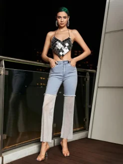 Pants & Shorts*Mew Mews Fashion Odelia Mesh Denim Pants In White