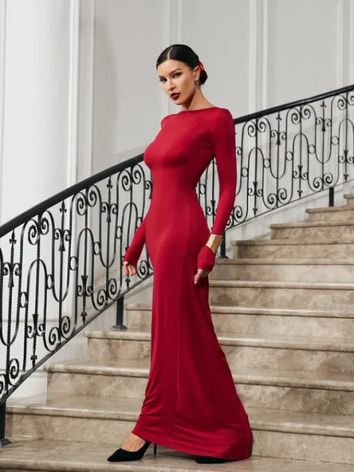 Dresses | Maxi Dresses*Mew Mews Fashion Ofir V Neck Ruched Maxi Dress In Wine