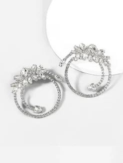 Earrings*Mew Mews Fashion Opal Crystal Circle Earrings