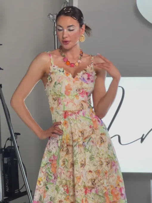 Dresses | Midi Dresses*Mew Mews Fashion Ornan Floral Embroidered Midi Dress