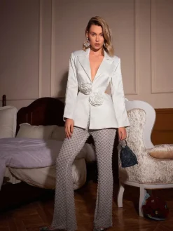 Sets & Co-ords*Mew Mews Fashion Ossie Pearl Embellished Flower Cutout Blazer Set