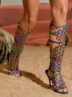 Shoes*Mew Mews Fashion Ostara Circle Cutout Boots