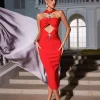 Dresses | Midi Dresses*Bandage Ozzie Cutout Ruched Dress