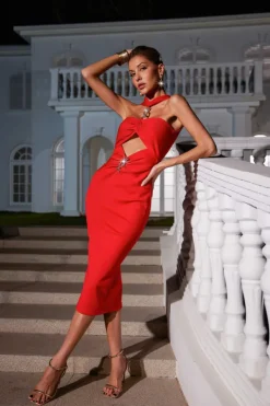 Dresses | Midi Dresses*Bandage Ozzie Cutout Ruched Dress