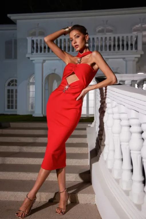 Dresses | Midi Dresses*Bandage Ozzie Cutout Ruched Dress