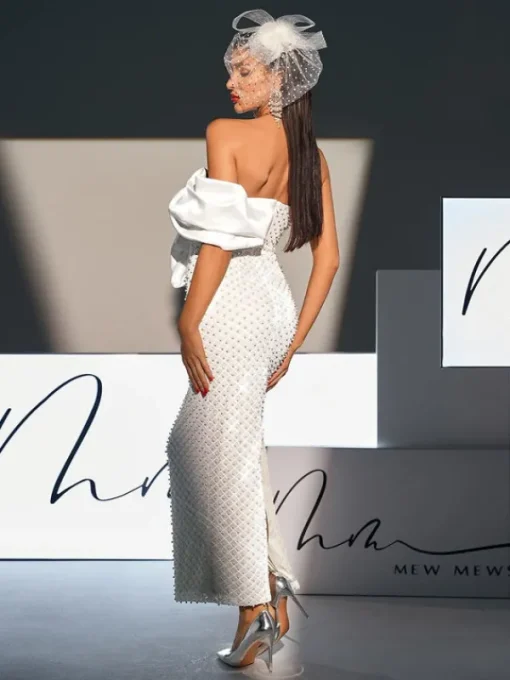 Dresses | Maxi Dresses*Mew Mews Fashion Ozzy Strapless Bow Pearl Embellished Maxi Dress