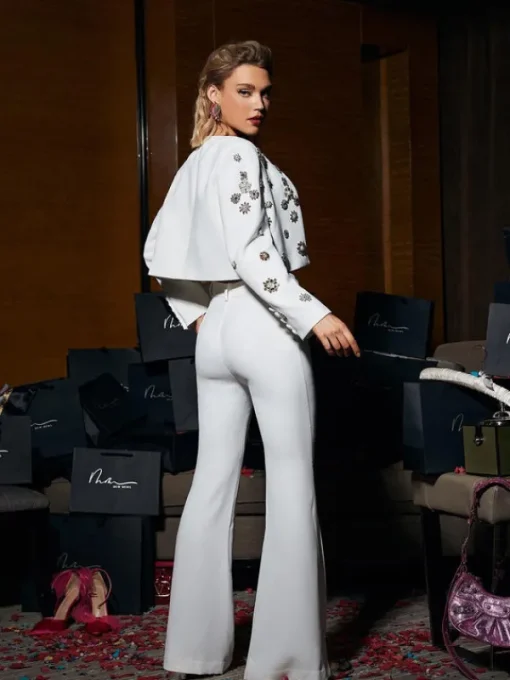 Blazers | Sets & Co-ords*Mew Mews Fashion Parvati Embellished Blazer Set In White