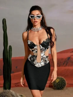 Dresses*Bandage Penrose Acrylic Mini Dress
