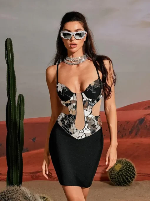 Dresses*Bandage Penrose Acrylic Mini Dress