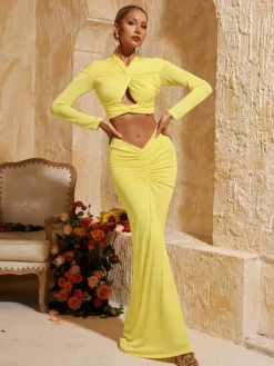 Sets & Co-ords*Mew Mews Fashion Perssis Twisted Ruched Skirt Set