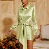 Dresses | Mini Dresses*Mew Mews Fashion Petrova Lace Up Satin Mini Dress