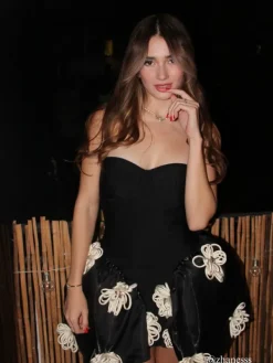 Dresses*Bandage Phylo Strapless Flower Mini Dress In Black