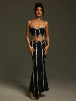 Dresses | Maxi Dresses*Bandage Pinedo Rhinestone Cutout Maxi Dress