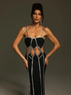 Dresses | Maxi Dresses*Bandage Pinedo Rhinestone Cutout Maxi Dress
