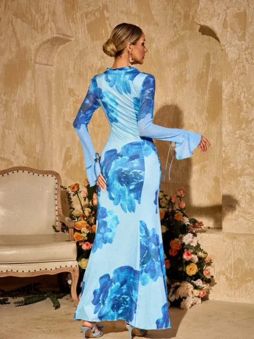 Dresses | Maxi Dresses*Mew Mews Fashion Pyxaris V Neck Split Floral Maxi Dress