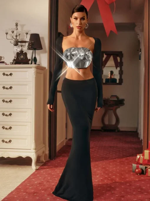 Armor Tops | Tops*Mew Mews Fashion O/S Quill Halterneck Armor Top In Silver